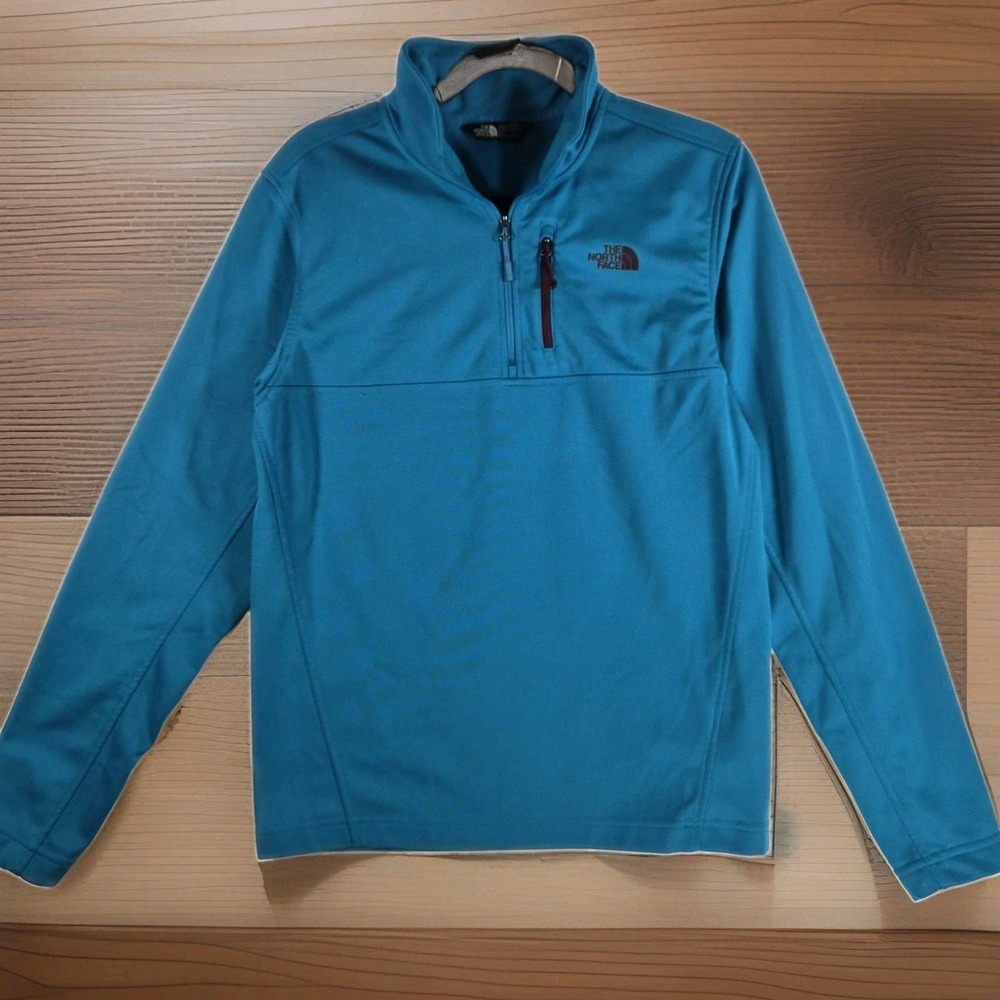 The North Face Men's Small Teal Turquoise Quarter Zip Fleece Pullover